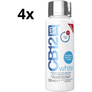 CB12 Mondwater White - 4 x 250 ml - Voordeelverpakking