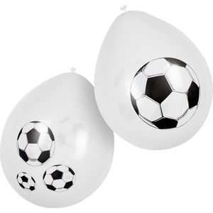 Boland - 6 Latex ballonnen Voetbal - Multi - Knoopballon