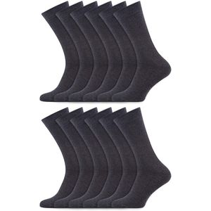 Bamboe sokken | Voor gevoelige huid | Merk: Basset | Kleur: Antraciet | Maat: 35 t/m 46 | 12 Paar