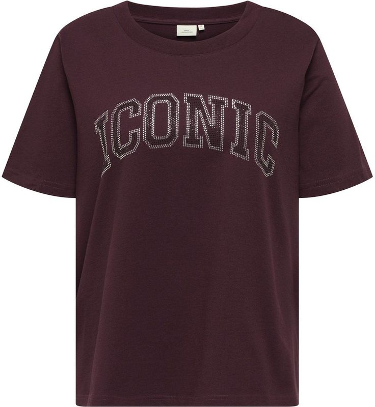 Carriri - T-shirts - O-hals - Bedrukt Detail - Strass Steentjes - Pailletten Detail