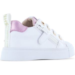 Veterschoenen | Meisjes | white Pink | Leer | Shoesme | Maat 35