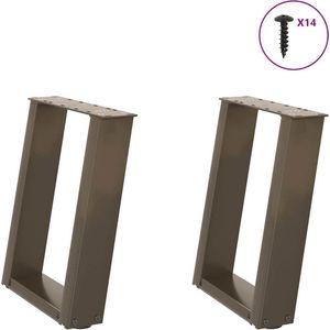 vidaXL - Salontafelpoten - 2 - st - U-vormig - 38x(42-43) - cm - staal - naturel
