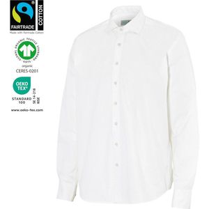 Cottover SHIRT TWILL COMFORT MAN - GOTS GECERTIFICEERD 141038 - Wit - 40