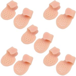 10 stuks gel kleine tienerpads kleine tienercorrector teen stijltang roze tienerkussen spint pijn verlichting (beige met-gaten)