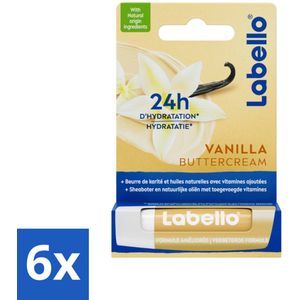 Labello - Vanilla Buttercream - Lippenbalsem - Verzorgend & Verzachtend - 4.8 g - Voordeelverpakking - 6 stuks