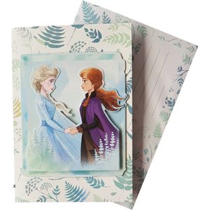Disney Frozen - 3D wenskaart met envelop - Anna - Elsa - Bladeren - Groen - verjaardag - cadeau - kado