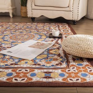 Wasbaar boho tapijt slaapkamer woonkamer, antislip vintage stijl laagpolig tapijt voor woonkamertapijt, keuken, rechthoekig, onderhoudsvriendelijk, maat: 122x183 cm