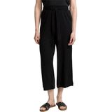 Culottes - Ribstructuur - Zwart - Viscose - Met Steekzakken en Ceintuur