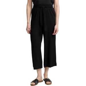Culottes - Ribstructuur - Zwart - Viscose - Met Steekzakken en Ceintuur