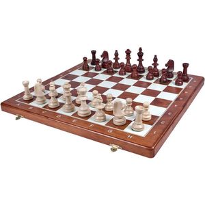 Chess the Game - Klassiek schaakbord met schaakstukken Staunton nr 5 - Middelgroot formaat.