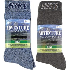 12 Paar Gewatteerde Wandelsokken voor Heren - Ademend en Comfortabel - Maat 40-45 EU