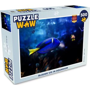 Puzzel Blauwe vis in aquarium - Legpuzzel - Puzzel 500 stukjes