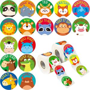 600 schattige ronde stimulerende stickers voor dieren - 16 ontwerpen met geperforeerde lijn - uitgebreide versie (elk meet 1,5 inch in diameter)