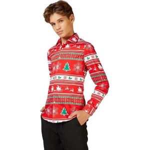 OppoSuits Winter Wonderland - Tieners Kerst Overhemd - Kerst - Maat: 14 jaar
