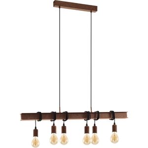 EGLO Townshend 4 Hanglamp - E27 - 100,5 cm - Antiek-Bruin