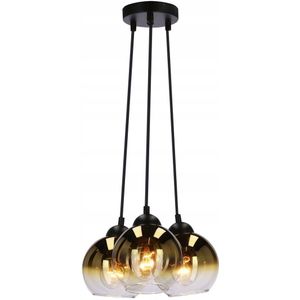 Nubia Hanglamp Zwart/Goud - 3x E27 Fitting, 60W Max