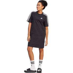 adidas Sportswear Essentials 3-Stripes Single Jersey Boyfriend Tee Dress - Dames - Zwart- S