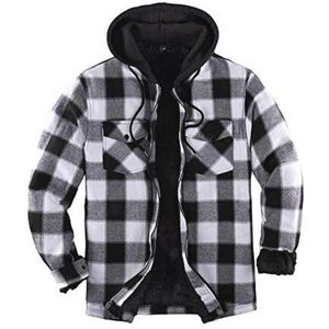 Herenjas met Sherpa-voering en doorlopende ritssluiting - Geruit Flanellen Jack