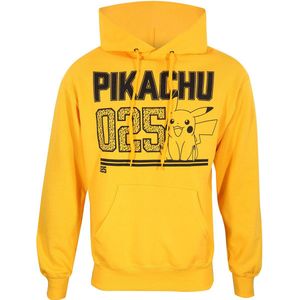 Uniseks Hoodie Pokémon Picachu Line Art Geel - XL