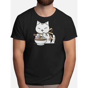Fortune Ramen Cat - T Shirt - Anime - AnimeFan - AnimeLover - Otaku - AnimeLiefhebber - AnimeGemeenschap - AnimeVerslaafde - Japan - Tokyo - Samurai