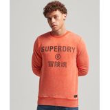 SUPERDRY Vintage Corp Logo Sweatshirt Heren - Denim Co Rust Orange - XXL