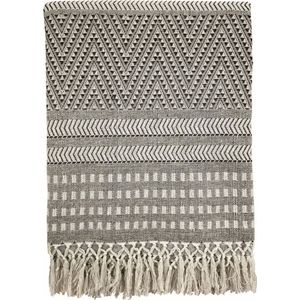 Malagoon - Native stripe cotton grey throw 135x220cm