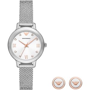 Emporio Armani Cleo AR80065SET Horloge - Staal - Zilverkleurig - Ø 32 mm