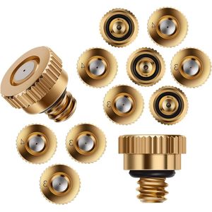 30 Stuks Messing Vernevelingsmondstukken - Inclusief 15 Stuks Opening 0.016 inch 0.4mm - 15 Stuks 0.012 inch 0.3mm - Vernevelingsspuit UNC 10/24 .