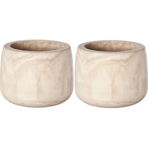 Cosy & Trendy - Bloempotten - Beige - Natuurlijk Hout - 2x Stuks