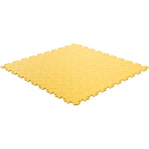 Rubbermagazijn | PVC kliktegel diamant | Geel | 50x50cm | Dikte 4mm | winkel | showroom | garage