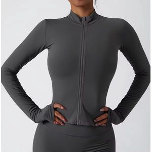 PureSquare - Sportvest met rits - Ademend - Sneldrogend - Donkergrijs - M