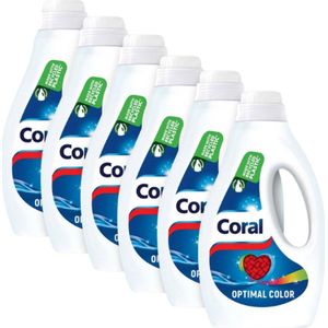 Coral vloeibaar wasmiddel Optimal Color - Voor gekleurde was - 156 wasbeurten (6x 1.17L)