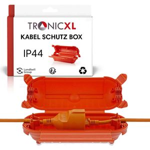 TronicXL 2 stuks IP44 beschermbehuizing voor uw verlengkabel - connector - kabelbox - organizer - beschermbox - veiligheidsbox