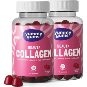 Yummygums - 2x Collagen - voordeelverpakking - suikervrij - gummies - gezonde huid - vitamine C - 2x 60 gummies