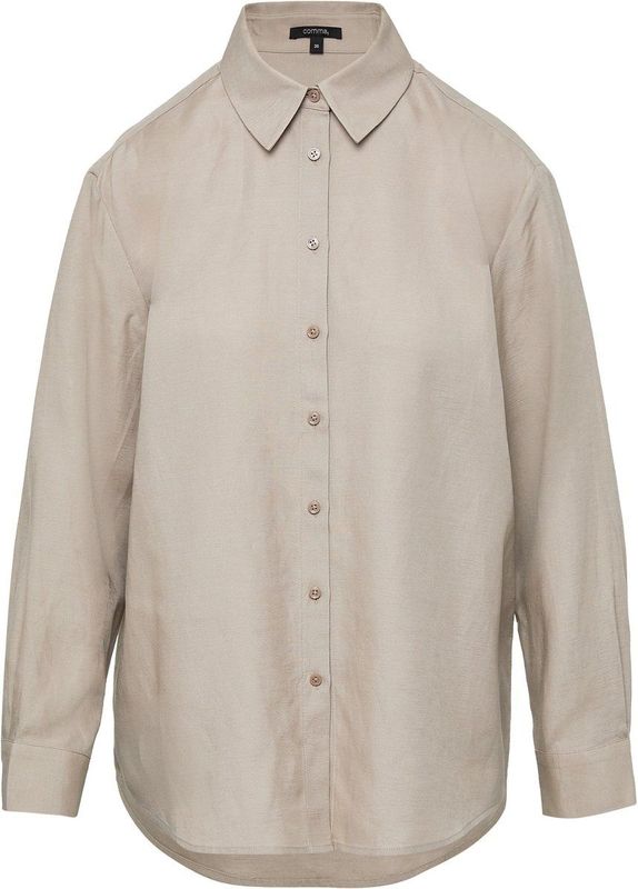 comma - Blouse - Linnenblend - Relaxed-fit - Lange Mouwen
