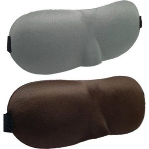 3D Slaapmaskers Bruin & Grijs - Thuis - Slaapmasker - Verduisterend - Onderweg - Vliegtuig - Festival - Slaapcomfort - oDaani