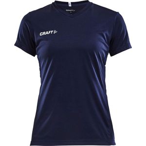 Craft Squad Jersey Solid SS Shirt Dames Sportshirt - Maat M  - Vrouwen - blauw/wit