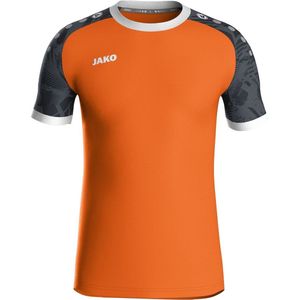 Jako Iconic Shirt Korte Mouw Kinderen - Fluo Oranje / Zwart | Maat: 140
