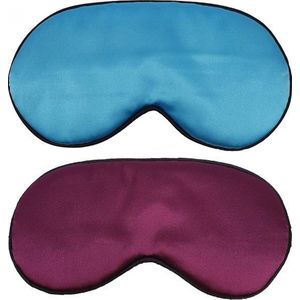 Slaapmaskers Extra Zacht Satijn - 2 Stuks -Licht Blauw & Paars - Thuis - Slaapmasker - Verduisterend - Onderweg - Vliegtuig - Festival - Slaapcomfort - oDaani
