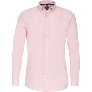 Redmond comfort fit overhemd - popeline - roze - Strijkvriendelijk - Boordmaat: 39 - 40