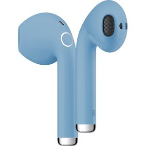 Draadloze Oordopjes Bluetooth 5.3 - Oortjes met Microfoon - Lange Batterijduur - Ergonomische & Stevige Pasvorm - Blauwe EarBuds