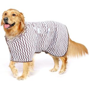 Hondenbadjas jas, hondenbadjas van microvezel - pootdoek, hondenhanddoek met verstelbare riem, badjas voor huisdieren met klittenbandsluiting, bruin, M