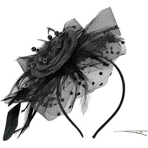 SNQ Dameshoofddeksels - hoofdbanden - haaraccessoires met bloemen en veren - haarspelden van mesh - hoofddeksels voor bruidshuwelijken