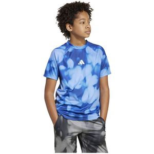Adidas - Training Allover Graphic - T-shirt - Blauw - Korte Mouwen
