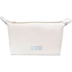 Kleine Waterdichte Make-uptas van PU-leer - Draagbare Toilettas voor Vrouwen in Wit