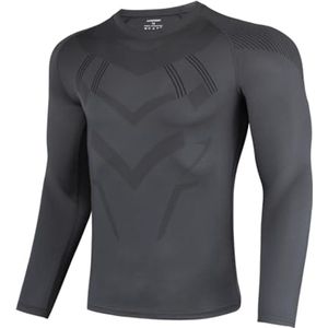 Ademend Heren Compressieshirt met Lange Mouwen voor Hardlopen