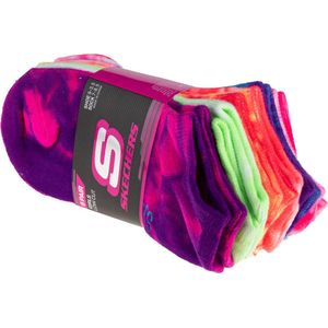Skechers 6pk Girls Non Terry Tie Dye S107679-MULT, voor meisje, Veelkleurig, Sokken, maat: 31-34