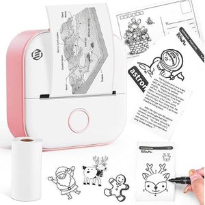 Equivera Mini-Printer - Pocket Printer - Mobiele Fotoprinter - Draagbaar & Draadloos - Leerhulp & Notites