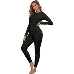 Thermisch Ondergoed Dames Set - Fleece Top en Legging Basislaag voor Koude Dagen