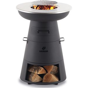 LANDMANN houtskoolgrill met grillrooster en grillplaat